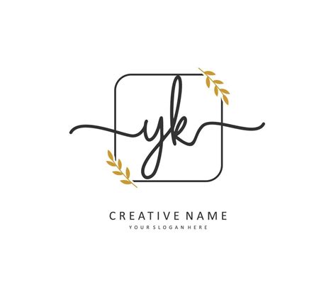 y k yk initial letter handwriting and signature logo a concept handwriting initial logo with