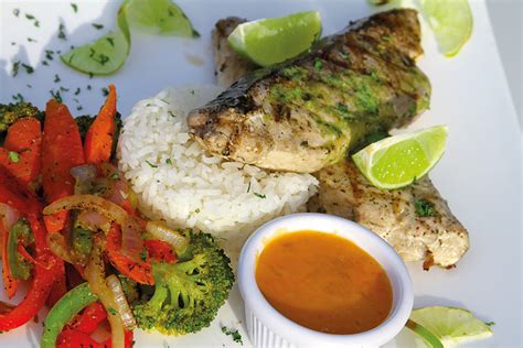 Grilled Wahoo With Mango Pineapple Sauce Food And Drink Guide Antigua