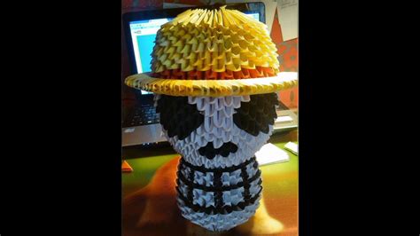 How to make a 3d origami one piece logo - YouTube