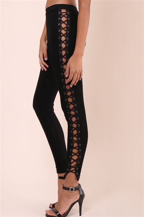 Brooklyn Karma Lace Up Side Pants From Mixology Side Pants Lace Up Lace