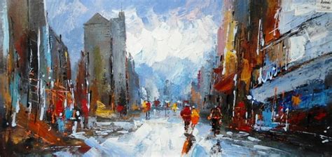 Modrest Abstract City Oil Painting