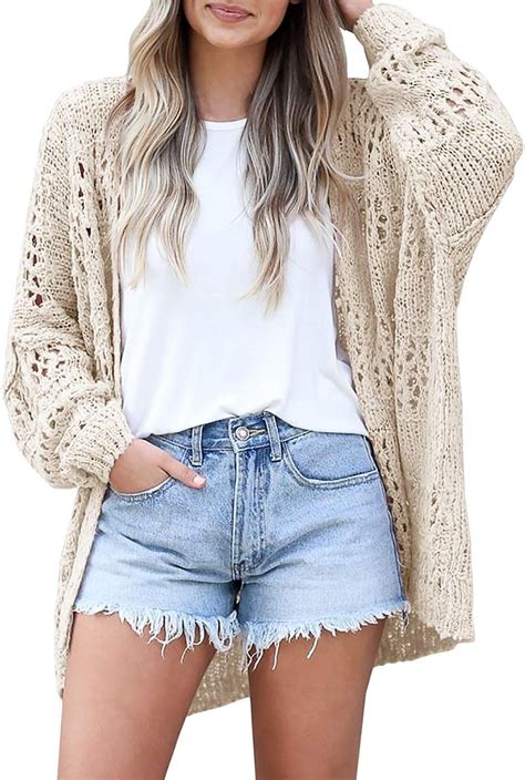 Lightweight Summer Cardigan For Women Spring Netted Crochet Knit Cardigans Sweaters At Amazon