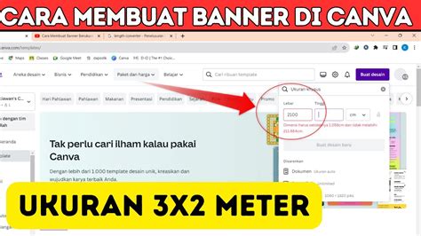 Cara Membuat Ukuran Banner 3x2 Meter Di Canva Youtube