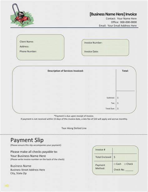 Landscape Invoice Template Excel Cards Design Templates