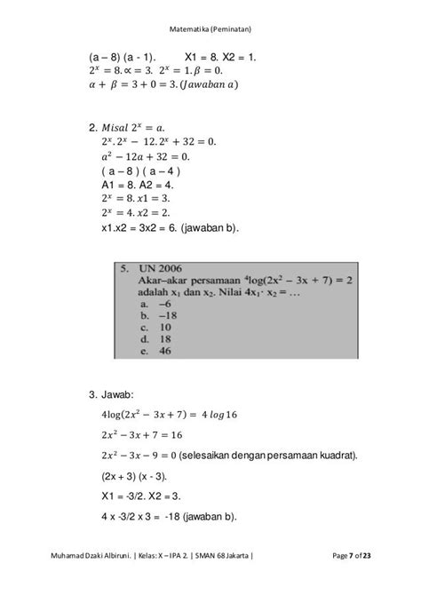 Contoh Soal Matematika Peminatan Kelas 10 - Contoh Soal Terbaru