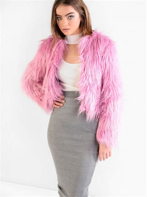 bubblegum pink faux fur cropped jacket faux fur cropped jacket pink faux fur crop jacket