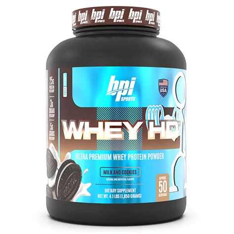 Bpi Sports Whey Hd Whey Protein 50 Servings Quality Protein Blend With Bcaas Delicious