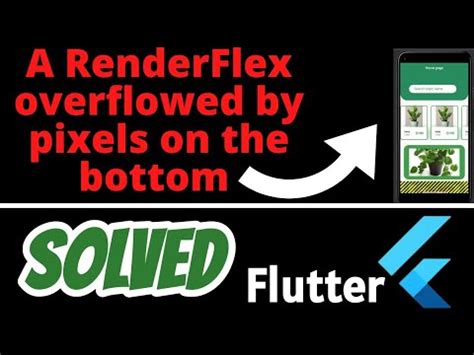 A Renderflex Overflowed By Pixels On The Bottom Flutter Solved Youtube
