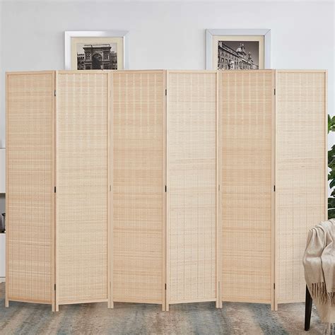 Buy 6 Ft Tall Extra Wide Bamboo Room Divider 6 Panel Room Divider