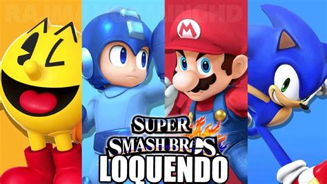 Super Smash Bros Sonic Vs Mario Vs Megaman Vs Pacman Loquendo Youtube