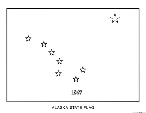 Alaska Flag Us State Coloring Page Printable