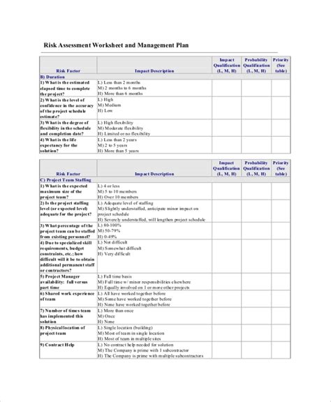 Free 9 Sample Project Risk Assessment Templates In Pdf Ms Word Excel