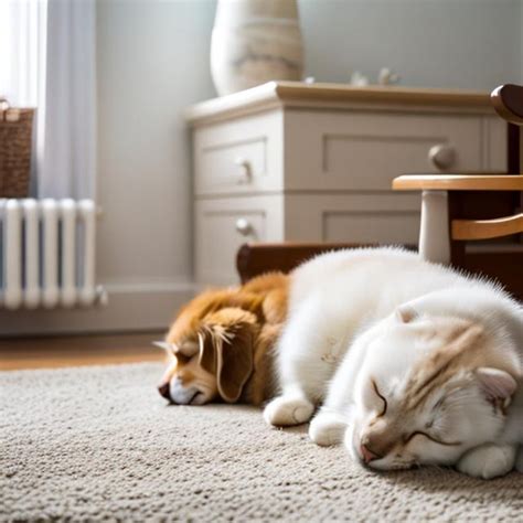 A Cute Brown And White House Cat Sleeping In Its Lar Openart