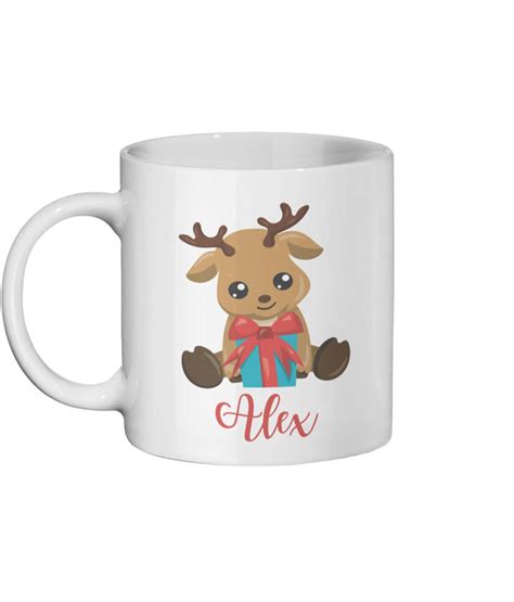 Personalised Christmas Reindeer Hot Chocolate Mug Christmas Etsy