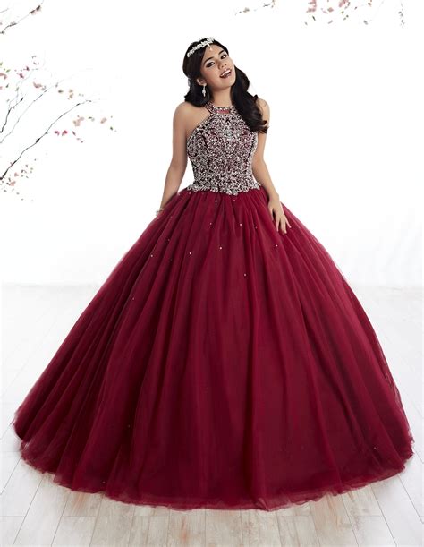 Beaded Halter Dress By House Of Wu Fiesta Gowns 56316 Burgundy