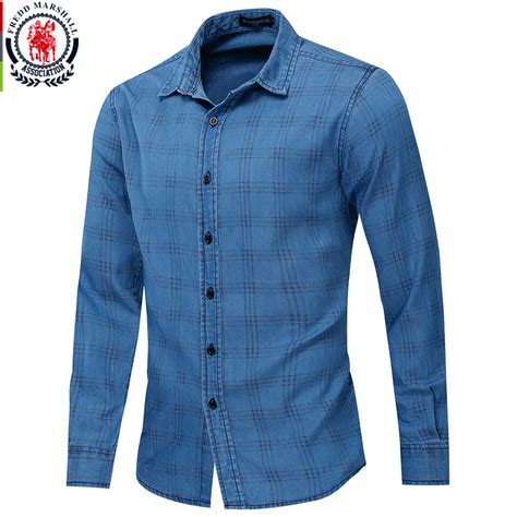 Fredd Marshall New 100 Cotton Casual Plaid Shirt Men Slim Fit Button
