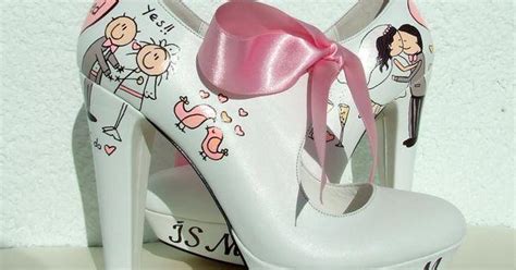 I Do Customized Wedding Shoes With Pink Ribbons