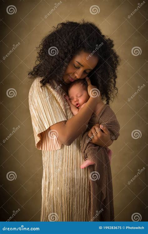 Ethiopian Mom In Gold Dress With Baby Stock Image Image Of Infant