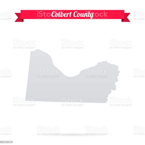 Colbert County Alabama Map On White Background With Red Banner Stock
