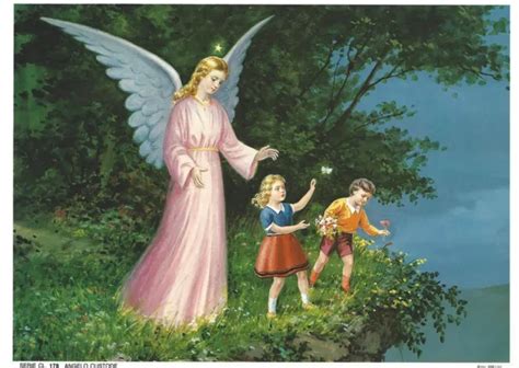 Catholic Print Picture Guardian Angel W Girl Boy X Ready To Frame Picclick