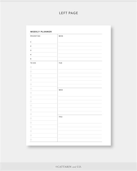 Personal Wide Weekly Planner Printable Week On Two Pages Etsy