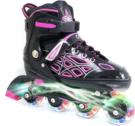 Oushen Adjustable Inline Skates For Kids And Adults With Full Light Up