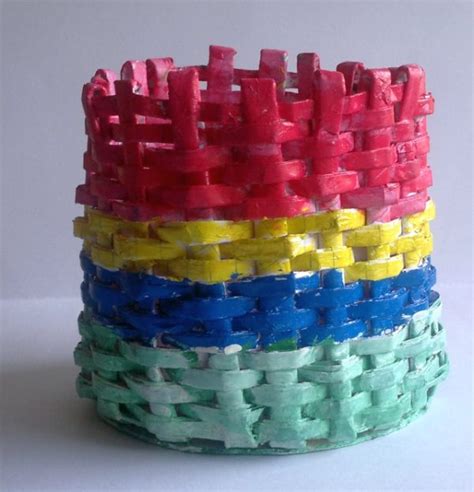 Paper Woven Baskets Recycled Paper Crafts Designs By Mamta