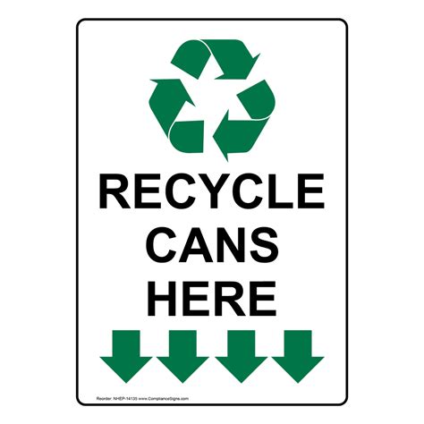 Portrait Recycle Cans Here Sign With Symbol Nhep 14135