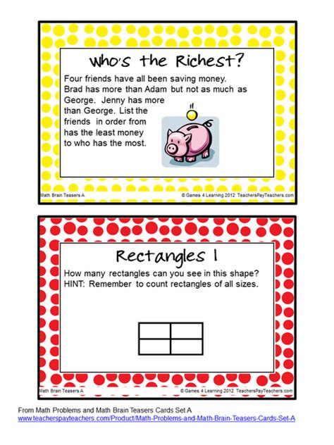 Brain Teasers For Middle Schoolers Brain Teasers