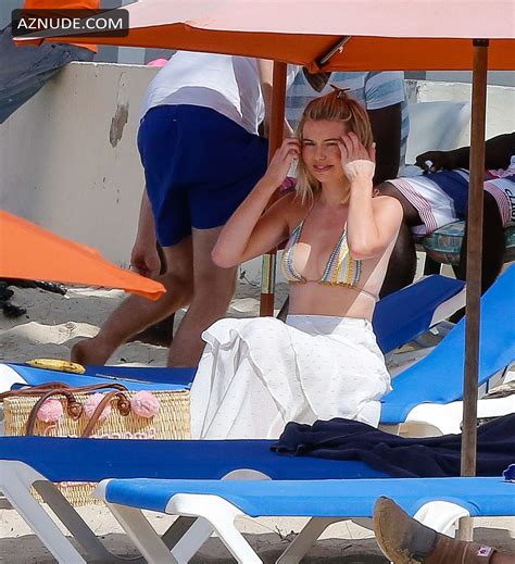 georgia toffolo spotted on the beach in a bikini top while on holiday barbados aznude