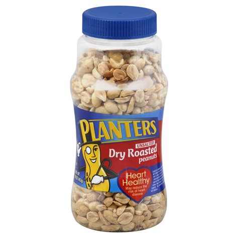 Planters Dry Roasted Unsalted Peanuts 16 Oz