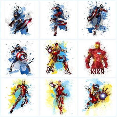 Marvel Avengers Superhero Watercolor Poster And Print Canvas Painting