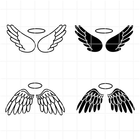 Angel Wings Svg Angel Wing Vector Angel Svg Halo Svg Angel Wings Clipart Angel Cricut