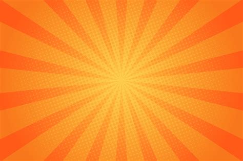 Premium Vector Orange Sunburst Pattern Background Halftone Rays