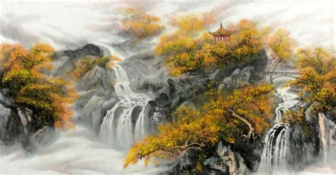 Chinese Waterfall Painting 1147001 69cm X 138cm27〃 X 54〃