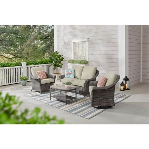Reviews For Hampton Bay Chasewood Brown 4 Piece Wicker Patio