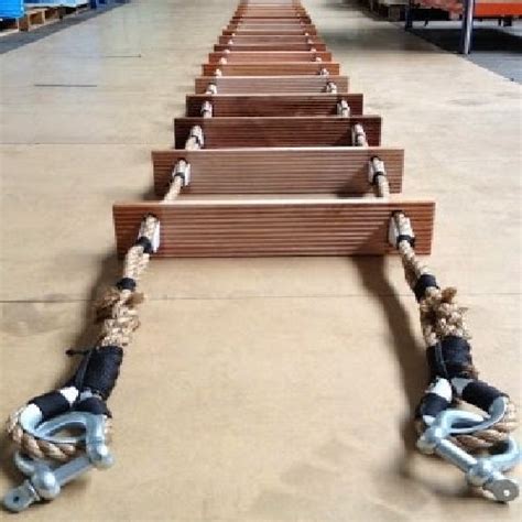 Pilot Rope Ladder With Flat Wooden Steps 6 Meter Rope Ladder