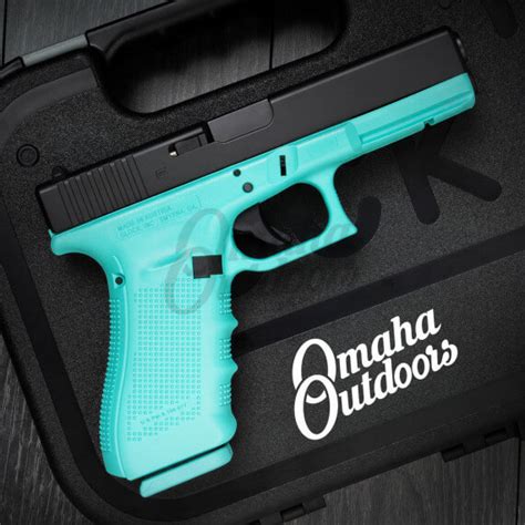 Glock 17 Gen 4 Tiffany Blue Pistol 17 Rd 9mm Flat Black Slide Omaha