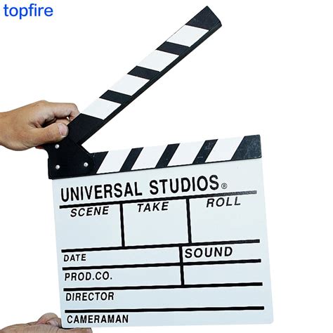 Wooden Film Video Director Clapboard Movie Cut Action Scene Slateboard