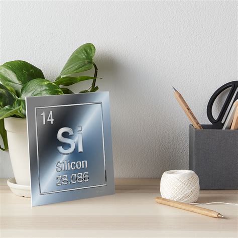 Periodic Table Of Elements Silicon Si Art Board Print By Captain7