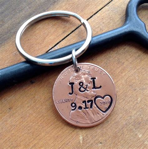 Maybe you would like to learn more about one of these? Personalized 1 Year Anniversary Key Chain/ by ...