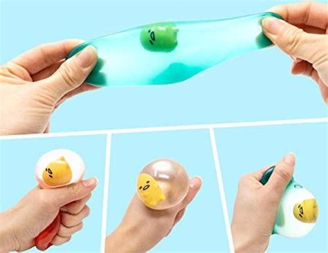 Sanrio Gudetama Lazy Egg Yolk Cute Character In Sticky Stretchy Water Egg Squishy Toy 3 Piece