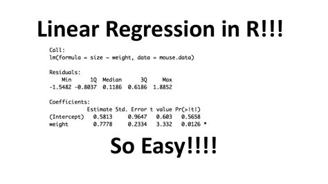 Linear Regression In R Step By Step Youtube