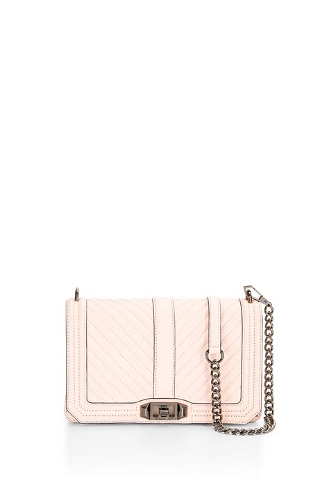Rebecca Minkoff Soft Blush Quilted Leather Small Love Crossbody Bag