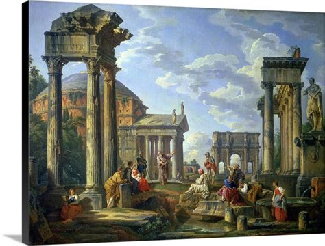 Roman Ruins With A Prophet 1751 Wall Art Canvas Prints Framed Prints