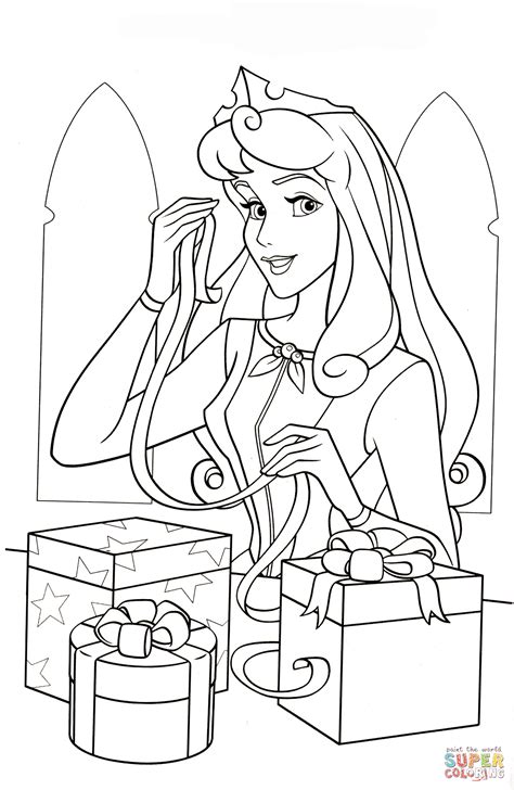 Disney christmas coloring pages 17 fabulous sheets for free. Princess Aurora Loves Christmas coloring page | Free Printable Coloring Pages