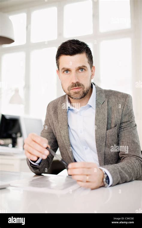 Man Working In Office Stock Photo Alamy
