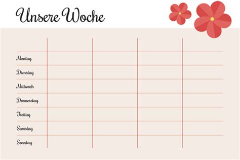 Über 1.400 leckere rezepte warenkunden saisonkalender kochen & genießen jetzt entdecken! Wochenplan Vorlage » PDF zum Ausdrucken | Kribbelbunt