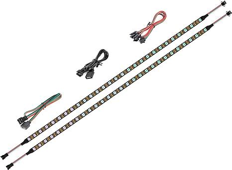 BTF LIGHTING LED RGB PC Light Strip 2PCs 19in Individually Addressable