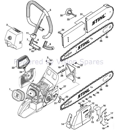 Vh2934 Stihl Chainsaw Parts Diagram Together With Stihl 025 Parts